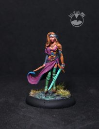 Female Warrior Mage with Sword and Wand