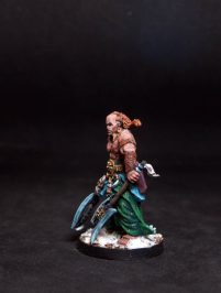 Oriental warrior w two axes.Rpg character.Hand painted miniature