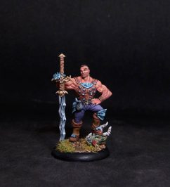 Male Demon Hunter.Rpg rol character or npc.Hand painted miniature.Printed