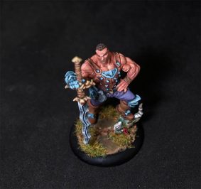 Male Demon Hunter.Rpg rol character or npc.Hand painted miniature.Printed