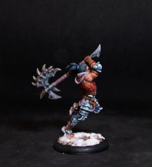 Male Barbarian.Rpg rol character or npc.Hand painted miniature.Printed