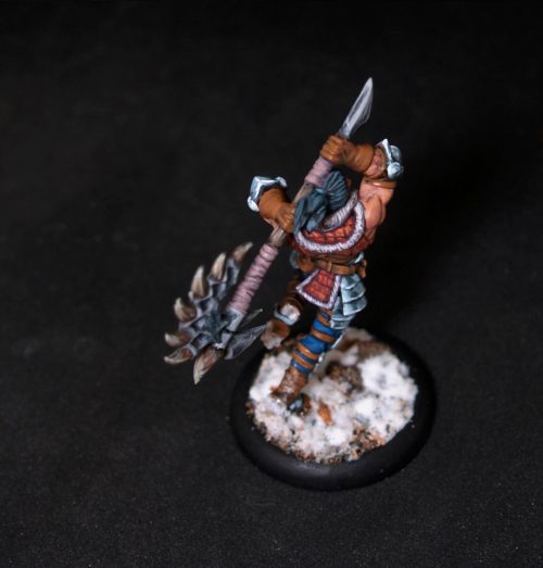 Male Barbarian.Rpg rol character or npc.Hand painted miniature.Printed